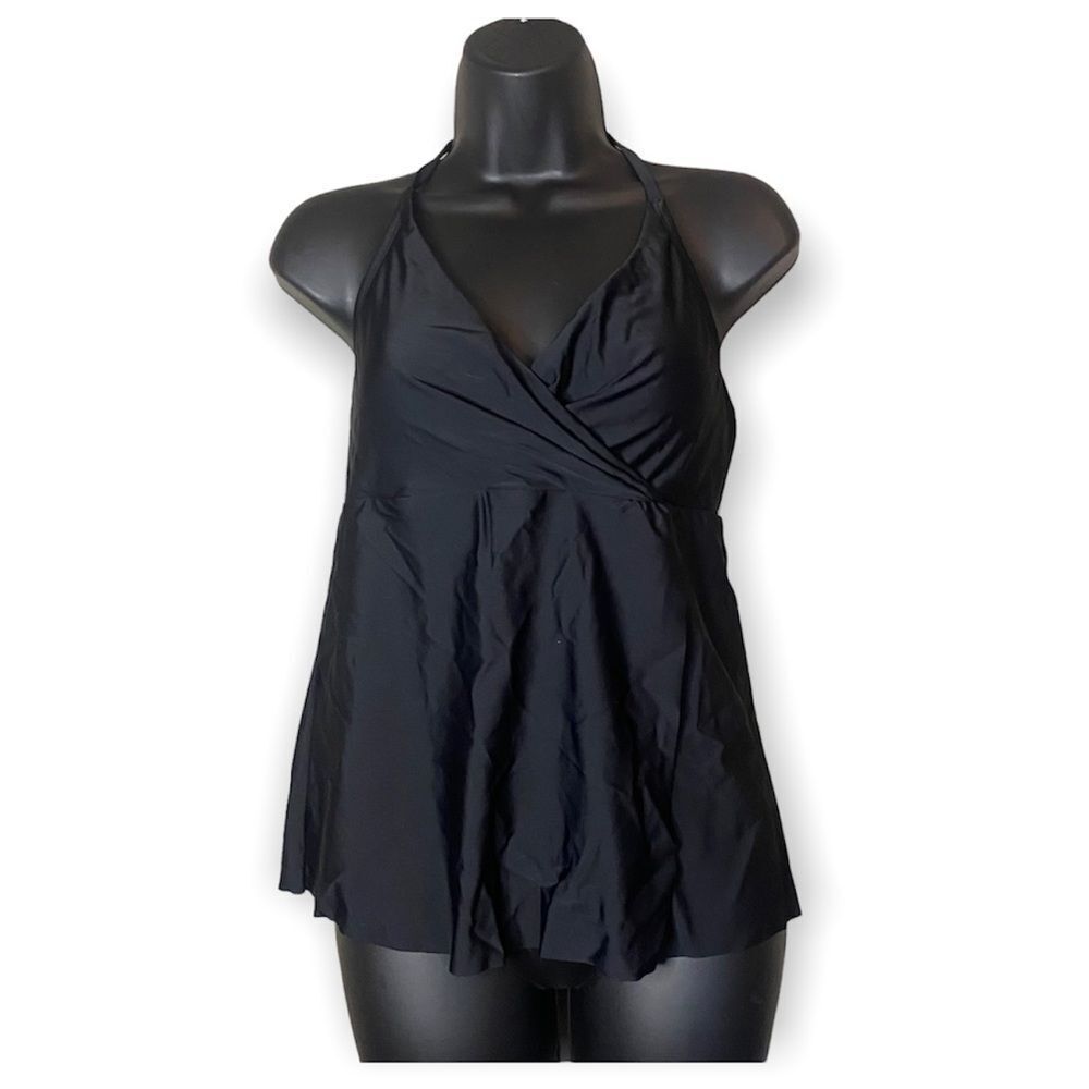 KANA Sol Black V Neck Padded Bra Swim Wear Top Neck Tie NWT